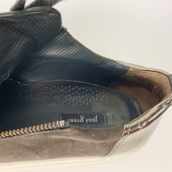 Paul Green Toby Zip And Lace Up Leather/Suede Sneakers Green Size 9 - Picture 10 of 16